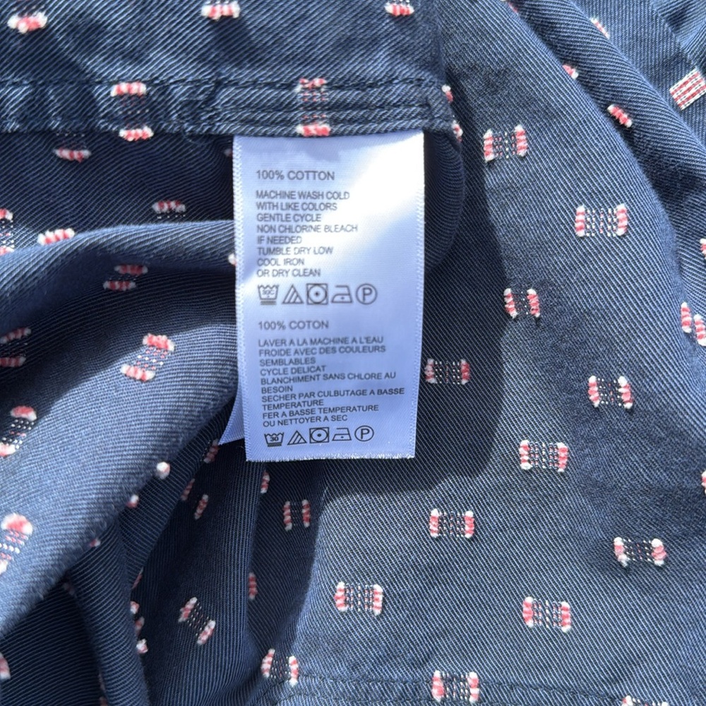 Tommy Bahama cotton Blue patriotic Button up short sleeve shirt large nwot - Picture 7 of 7